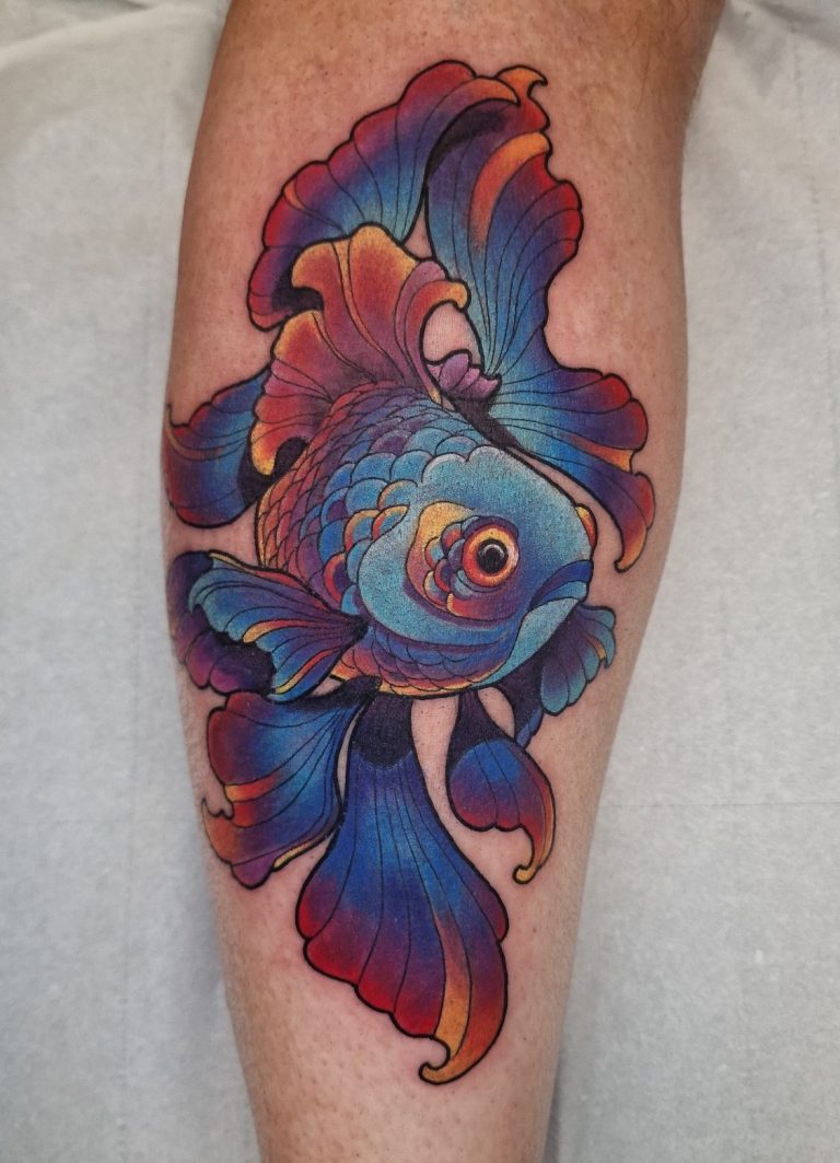 tatouage poisson couleur néo traditionnel toulouse tatoueur toulouse