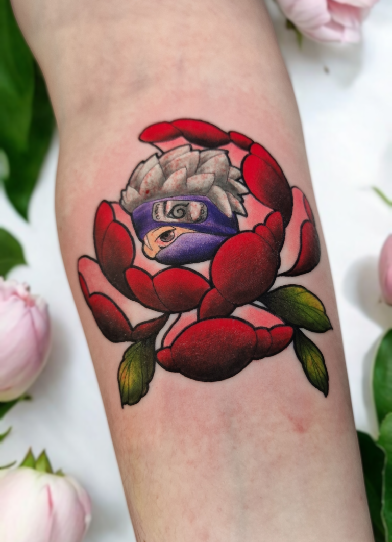 tattoo naruto kakashi fleur couleur toulouse